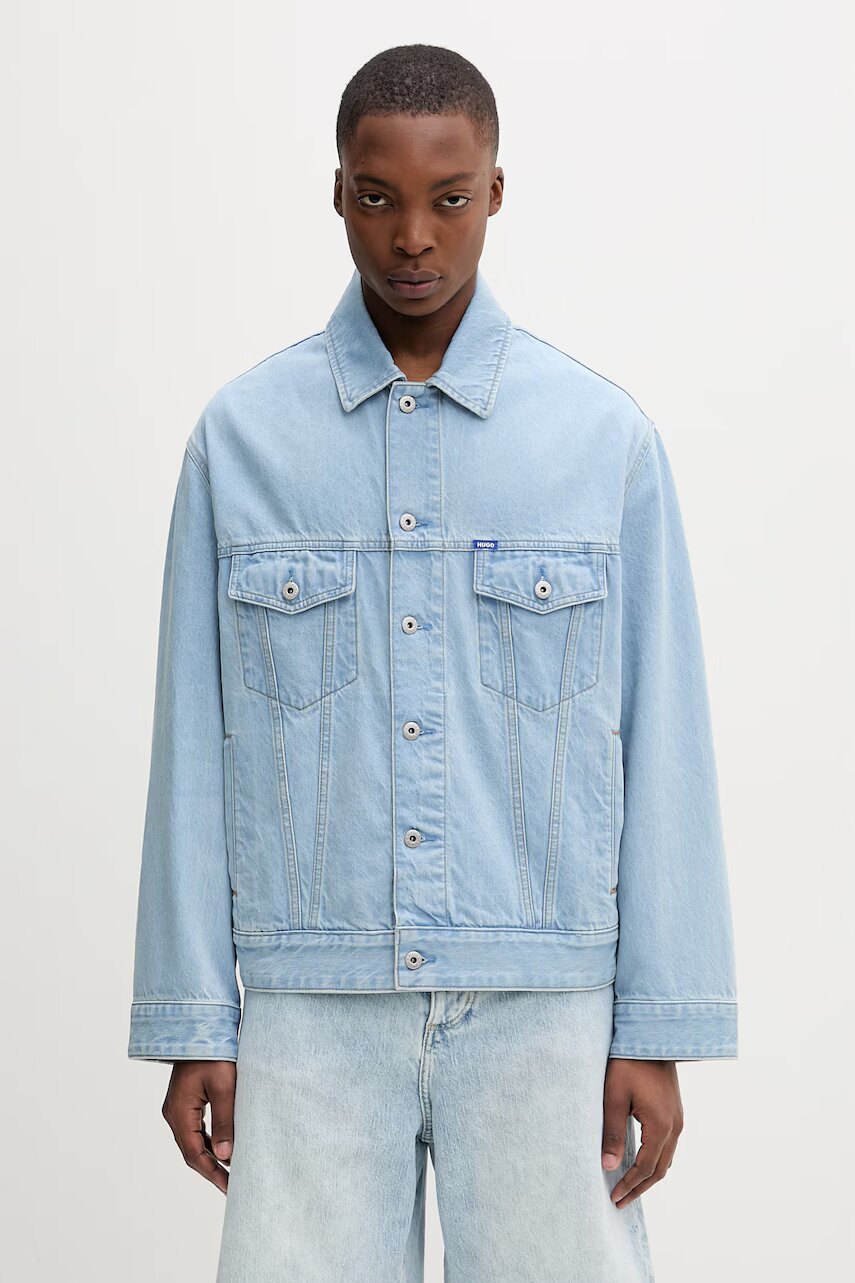 HUGO Blue jachetă pentru bărbați din denim Kirkby