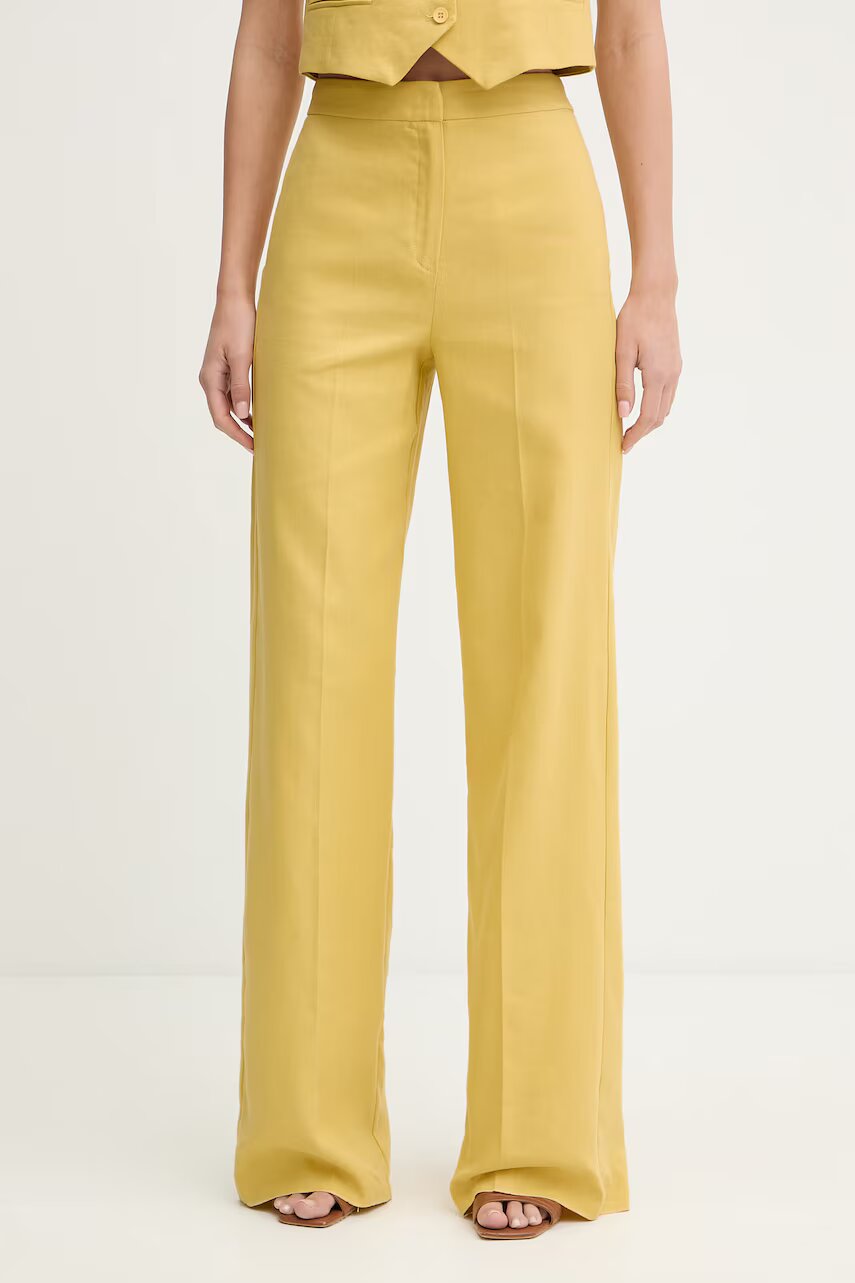 iBlues pantaloni straight pentru femei cu amestec de in CANALE