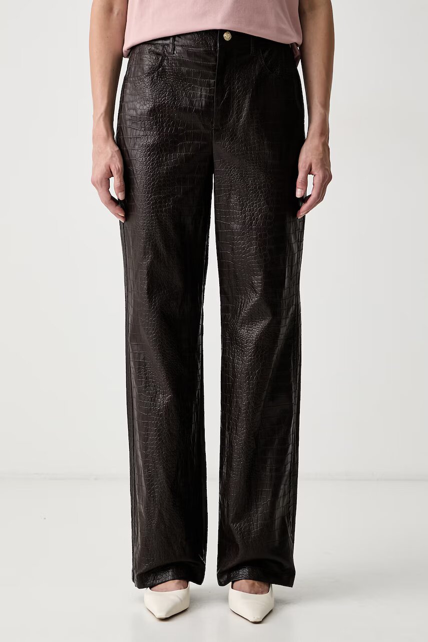iBlues pantaloni straight pentru femei din imitație de piele IBLLEGNO