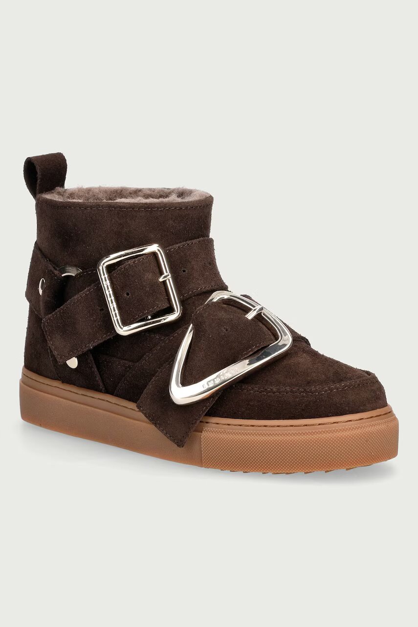 Inuikii Classic Low Buckle cizme de zăpadă pentru femei din piele întoarsă