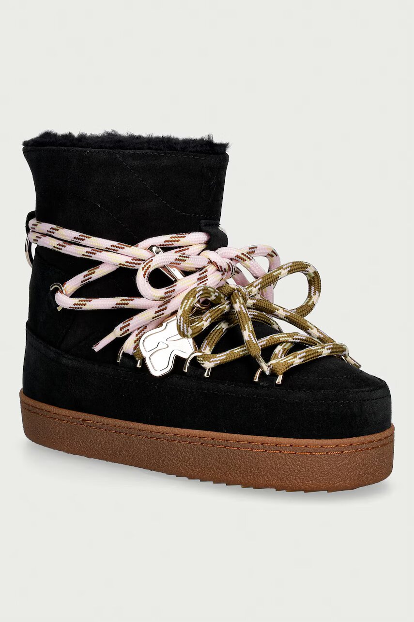 Inuikii Quilted Suede cizme de zăpadă pentru femei din piele întoarsă