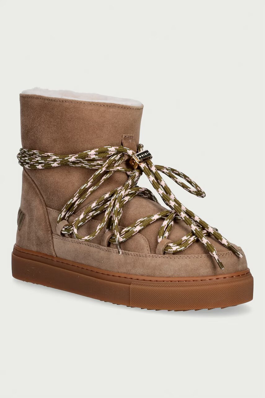 Inuikii Suede Double Tie cizme de zăpadă pentru femei din piele întoarsă