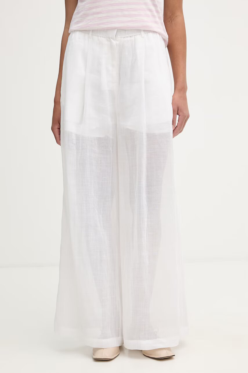 Isabelle Blanche pantaloni straight pentru femei din in