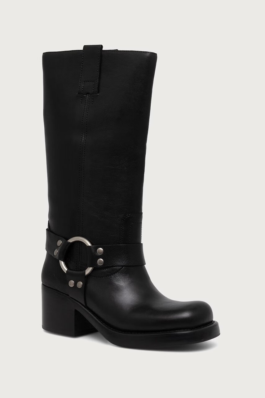 Jeffrey Campbell botine pentru motocicletă pentru femei din piele REFLECTION