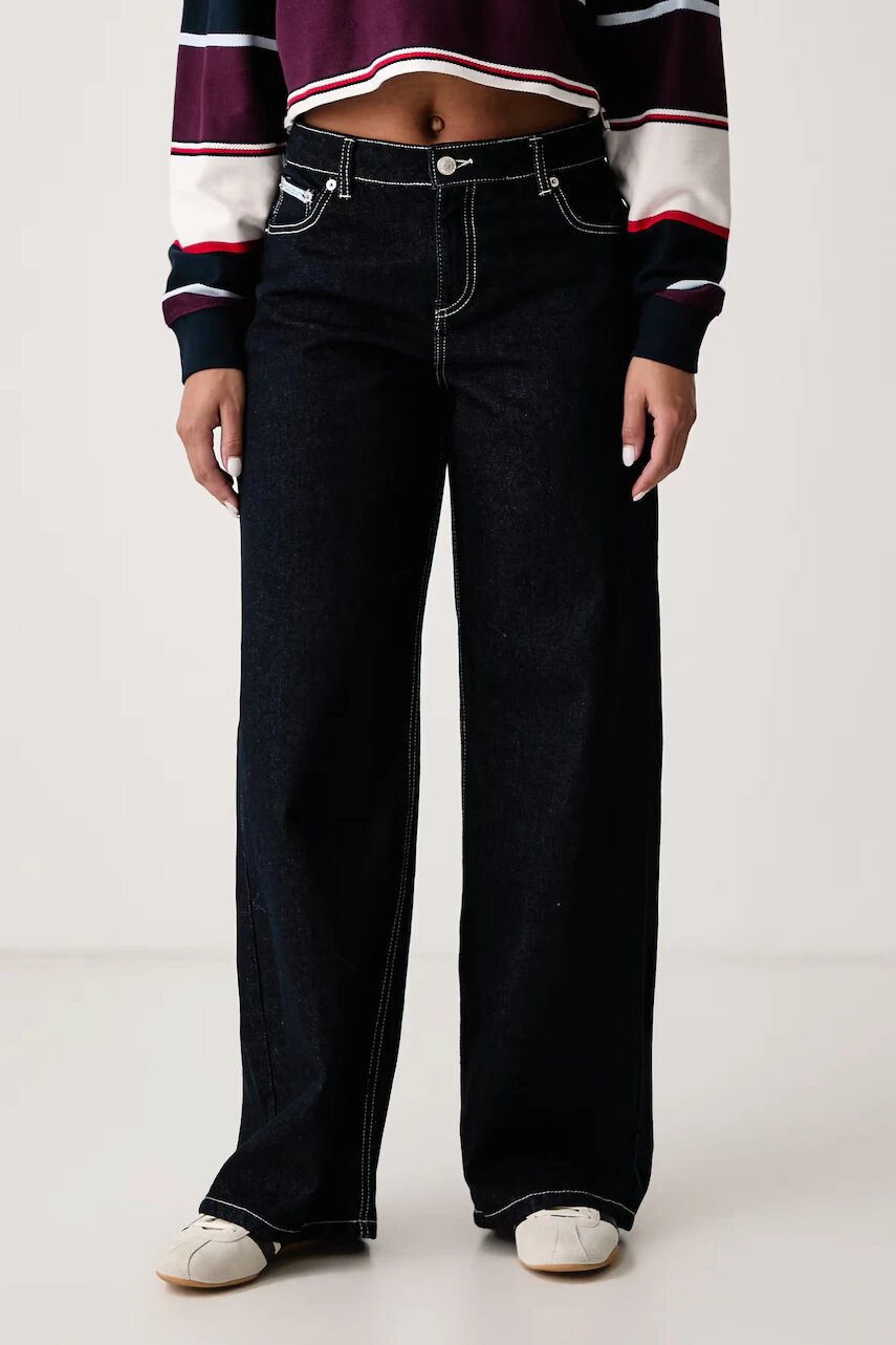 Juicy Couture blugi wide leg pentru femei DOG CREST WIDE LEG
