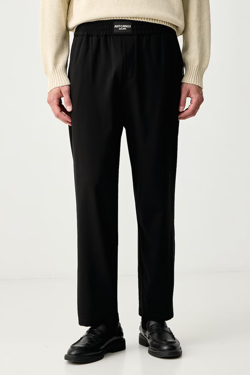 Just Cavalli pantaloni straight pentru bărbați cu amestec de lână