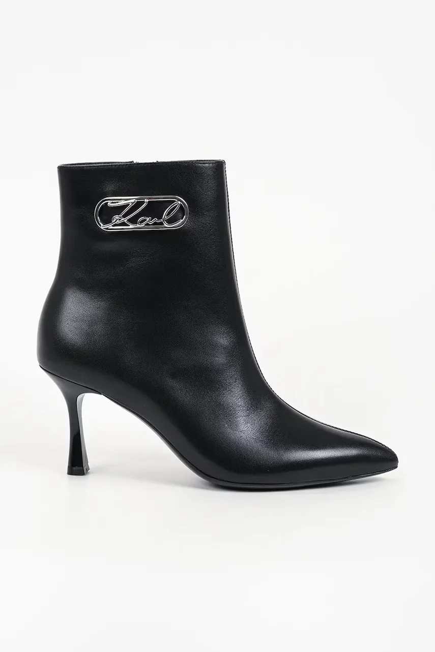 Karl Lagerfeld botine cu toc înalt pentru femei din piele Sienna