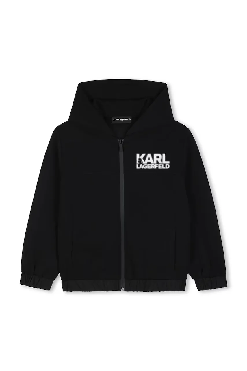 Karl Lagerfeld hanorac cu fermoar și glugă pentru copii