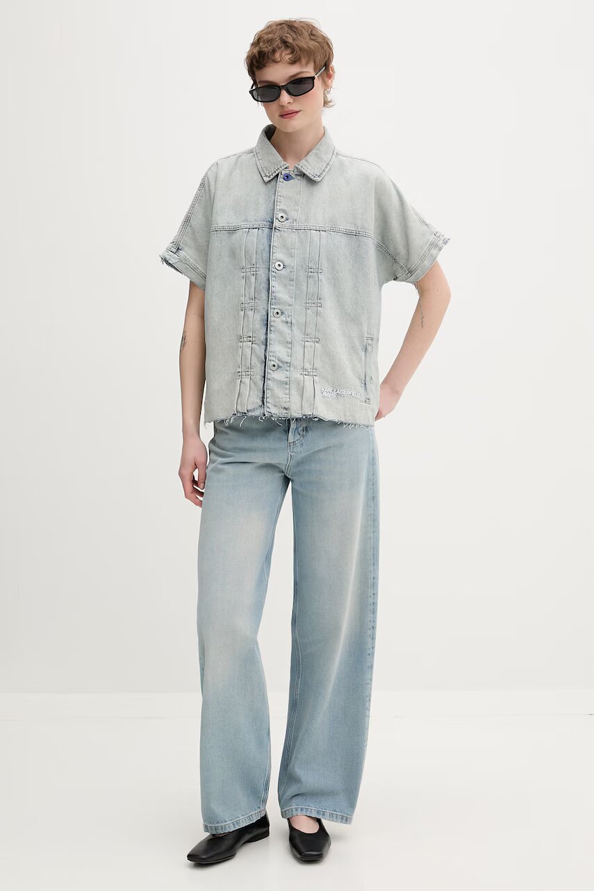 Karl Lagerfeld Jeans geacă de blugi pentru femei din bumbac