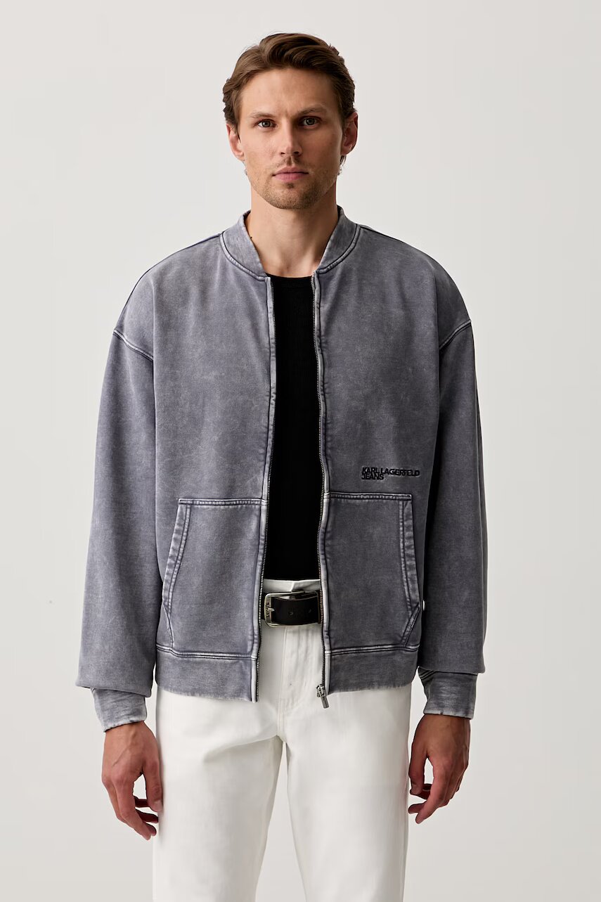 Karl Lagerfeld Jeans hanorac cu fermoar pentru bărbați din bumbac