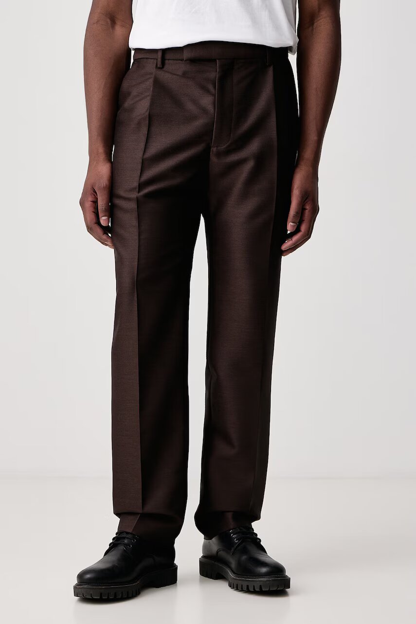 Kenzo pantaloni chinos pentru bărbați cu lână