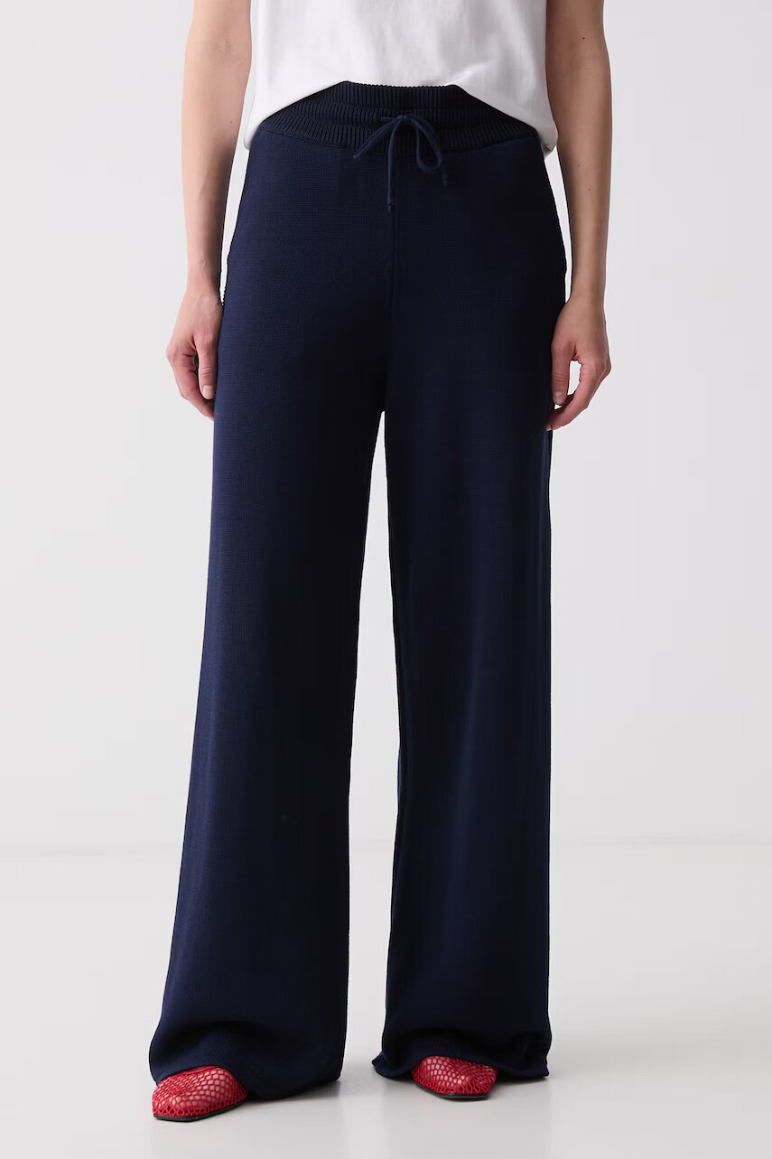 Kenzo pantaloni straight pentru femei cu amestec de lână