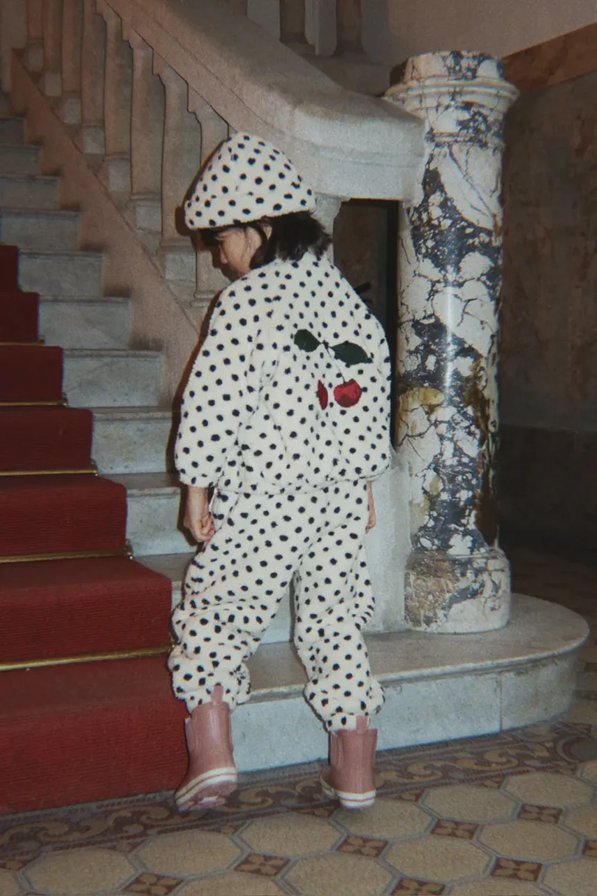 Konges Sløjd jachetă pentru copii din polar JODY EMBROIDERY TEDDY JACKET GRS