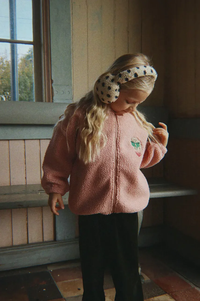 Konges Sløjd jachetă pentru copii din polar JODY TEDDY JACKET GRS