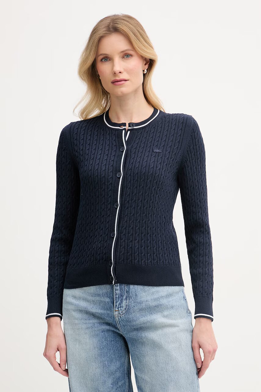 Lacoste cardigan pentru femei cu bumbac