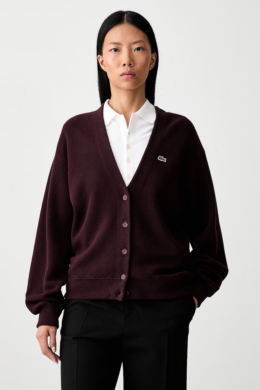 Lacoste cardigan pentru femei cu lână