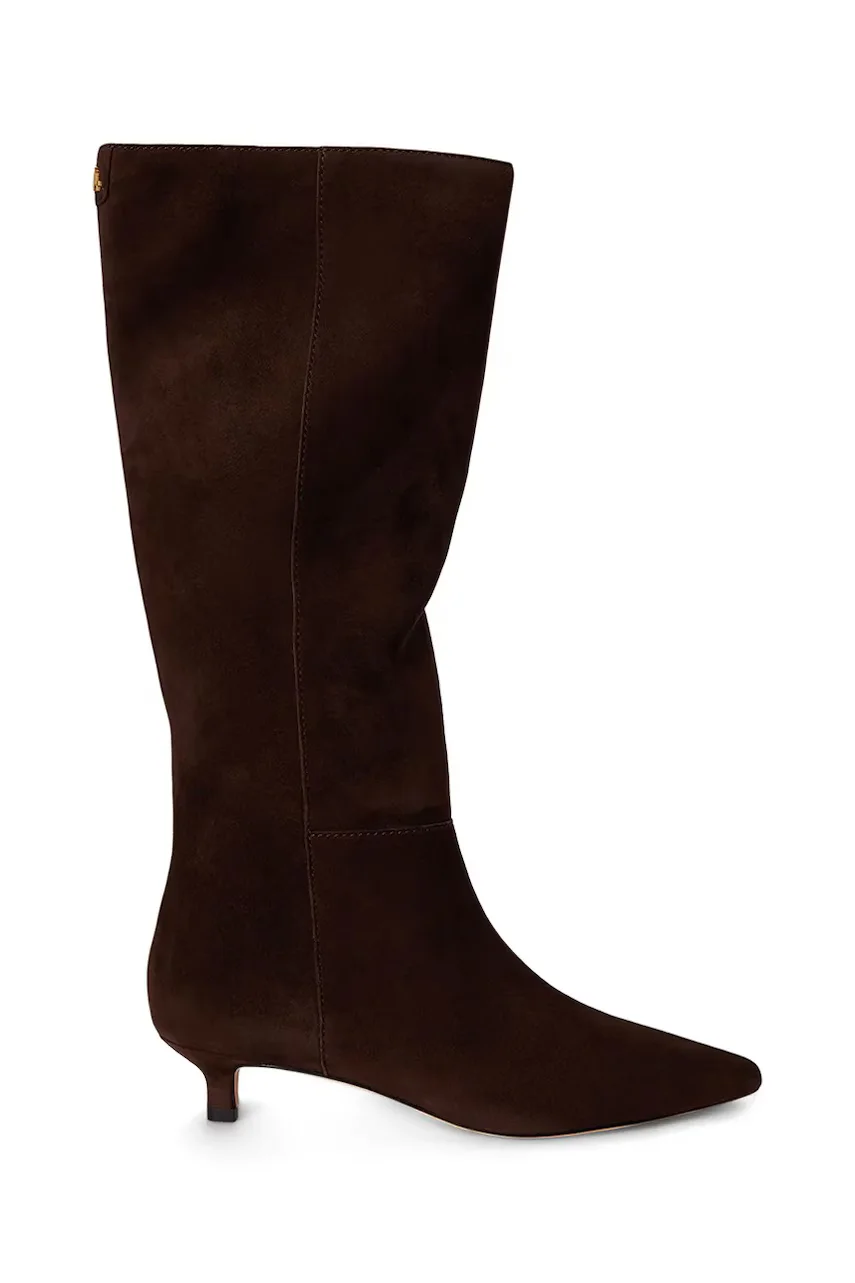 Lauren Ralph Lauren cizme cu toc cui pentru femei din piele întoarsă Frncsa Tl Hl
