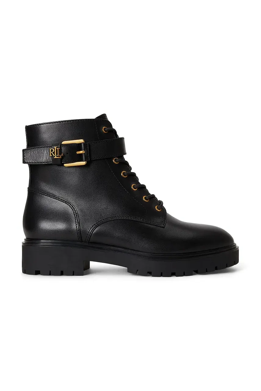 Lauren Ralph Lauren ghete scurte pentru femei din piele Allyson Logo