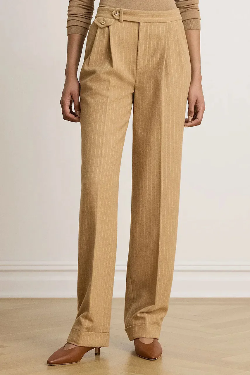 Lauren Ralph Lauren pantaloni de costum pentru femei cu lână