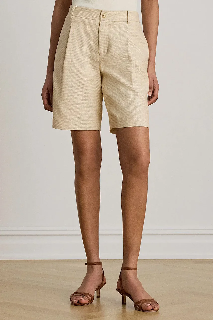 Lauren Ralph Lauren pantaloni scurți pentru femei din in