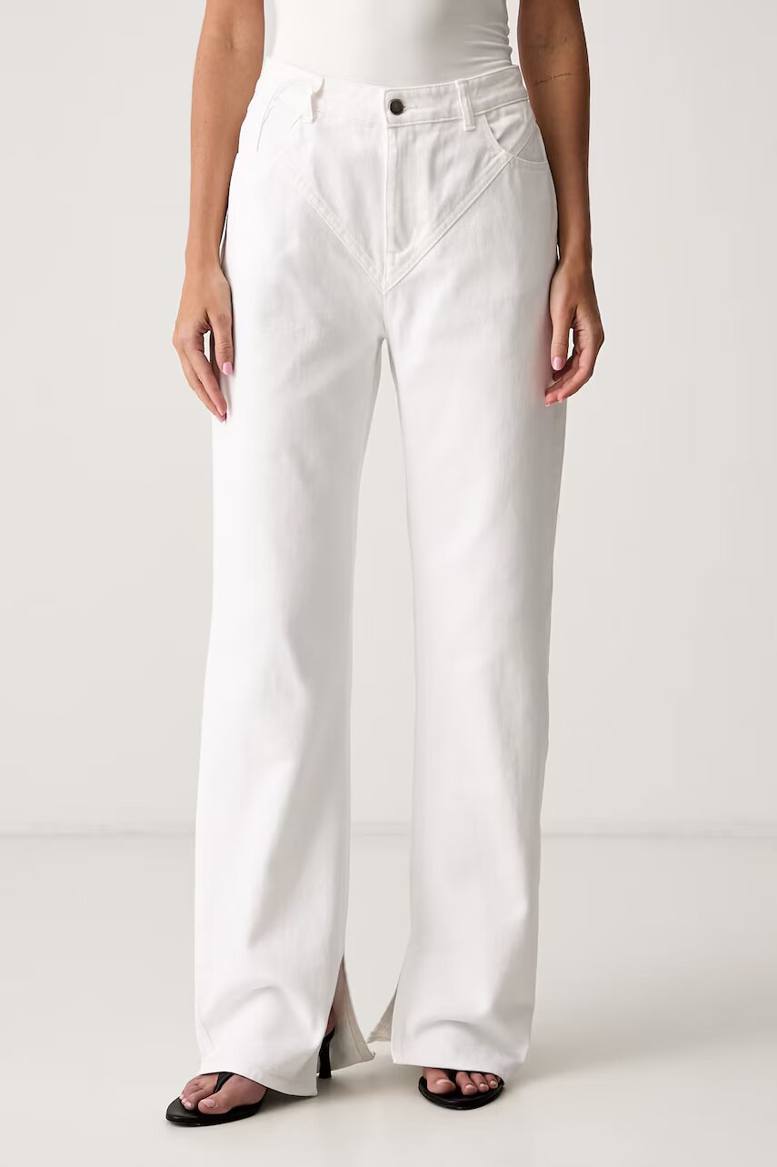 Le Privé blugi straight pentru femei DEMI JEANS BLANC