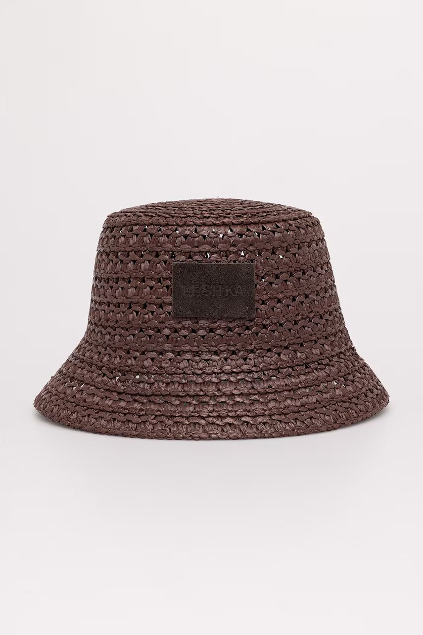 LE SH KA headwear pălărie de paie pentru femei cu vâscoză Brown Bucket Hat
