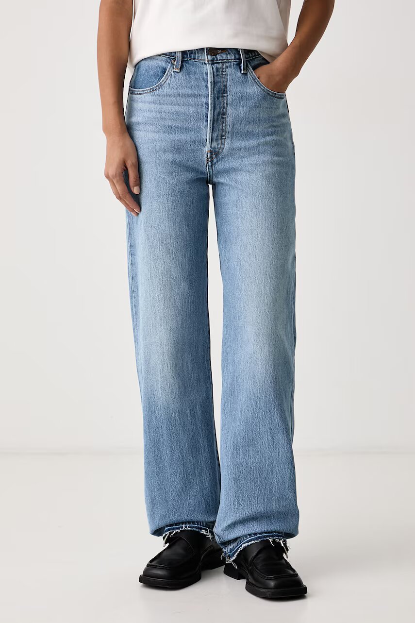 Levi's blugi straight pentru femei RIBCAGE FULL LENGTH RECRAFTED