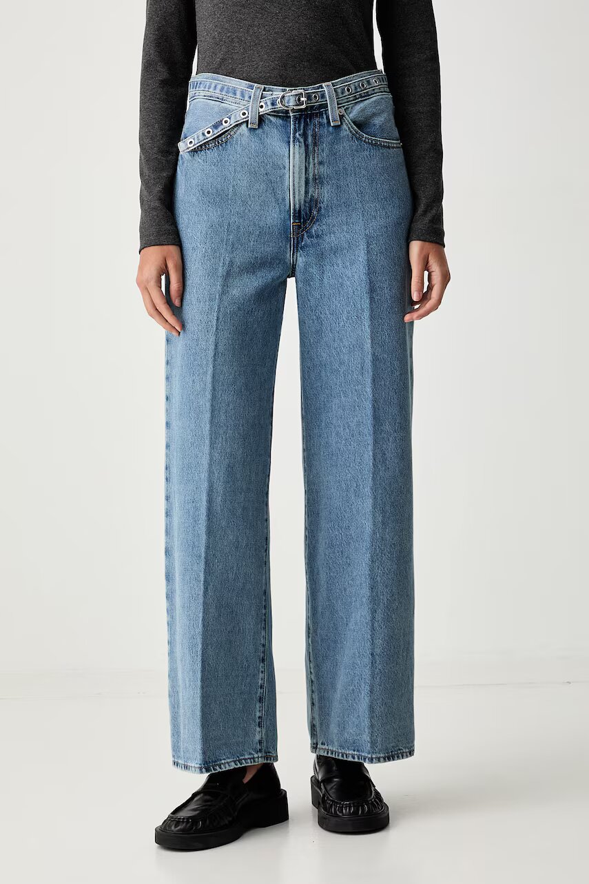 Levi's blugi wide leg pentru femei RIBCAGE WL BELTED