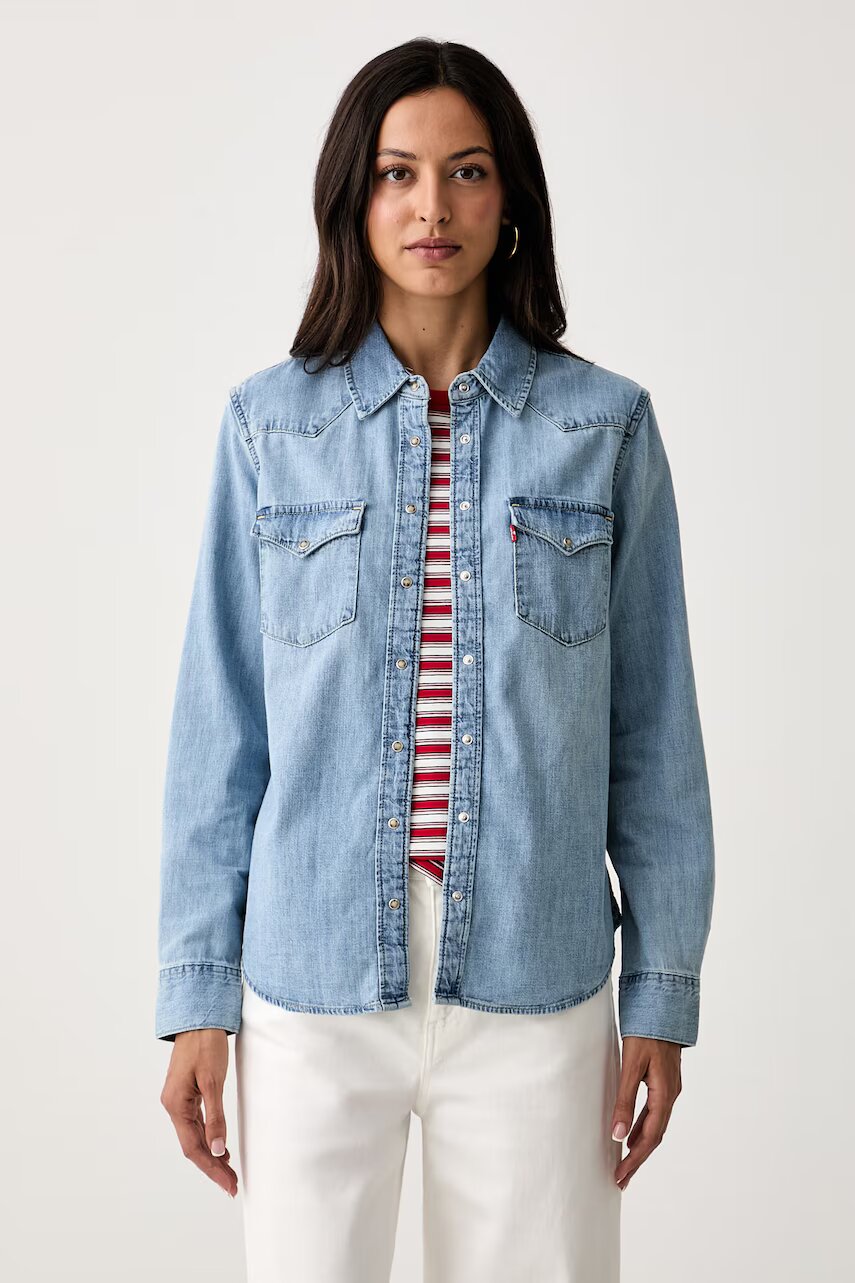 Levi's cămașă de damă din denim HERITAGE WESTERN DENIM