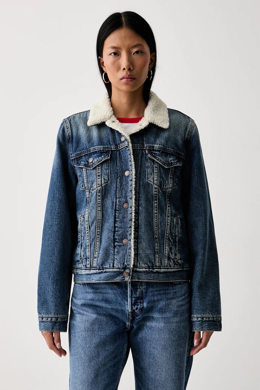 Levi's geacă de blugi pentru femei din bumbac ORIGINAL SHERPA