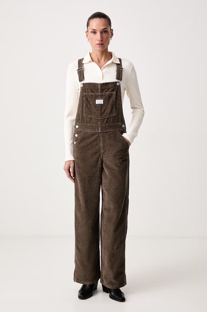 Levi's salopetă din catifea reiată pentru femei FL BAGGY OVERALL