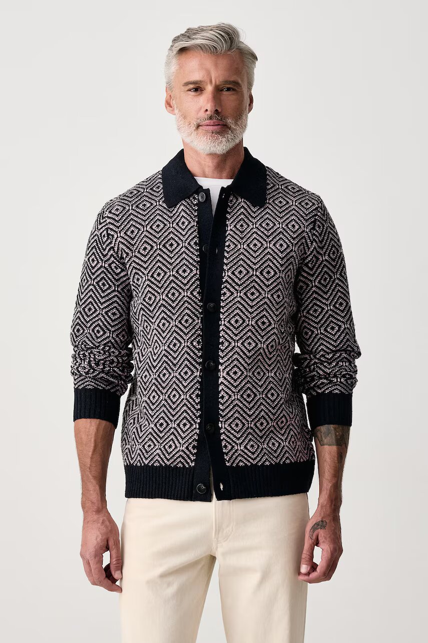 Lindbergh cardigan pentru bărbați cu amestec de lână