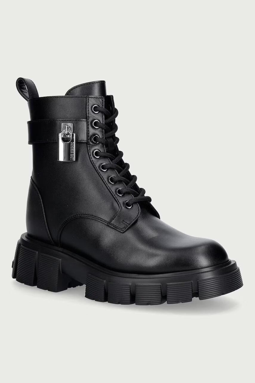 Love Moschino bocanci cu platformă pentru femei din piele