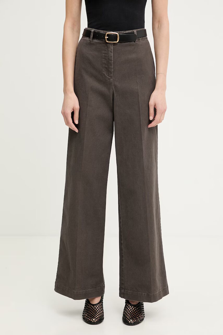 Marc O'Polo pantaloni wide leg pentru femei din bumbac cu elastan