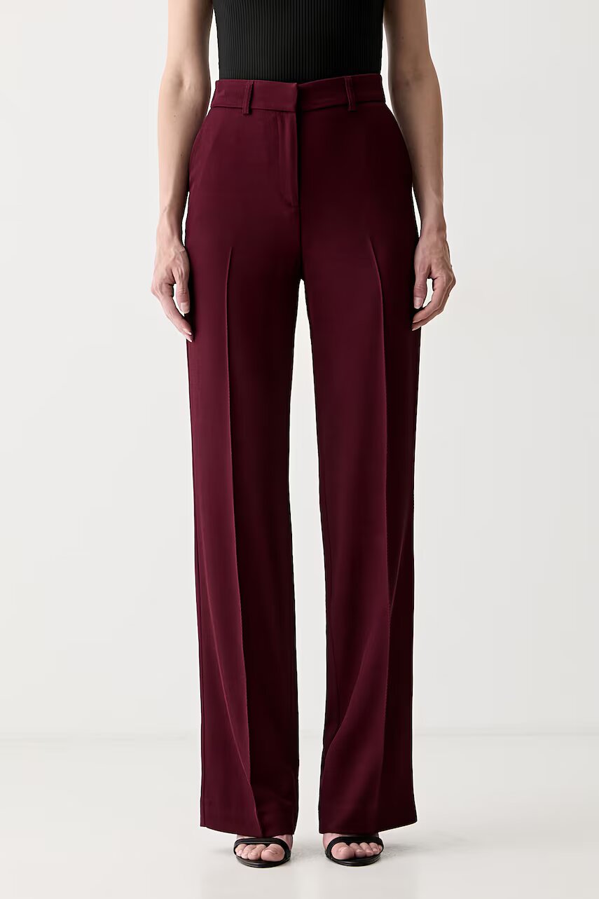 MARCIANO by GUESS pantaloni regular pentru femei cu amestec de lână ABBY