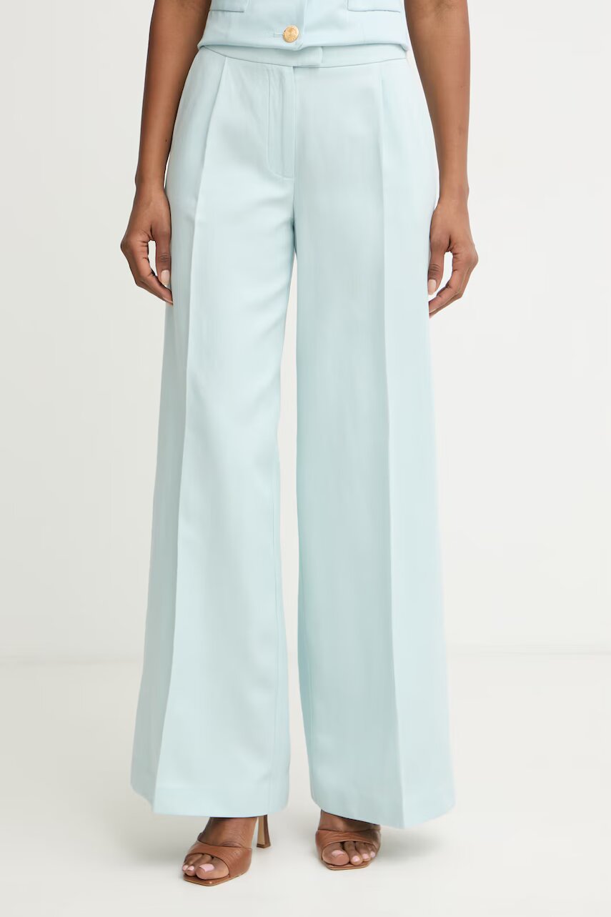 MARCIANO by GUESS pantaloni wide leg pentru femei cu amestec de in JANE