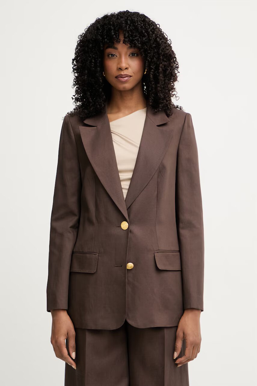 MARCIANO by GUESS sacou cu un singur rând de nasturi pentru femei cu amestec de in JANE
