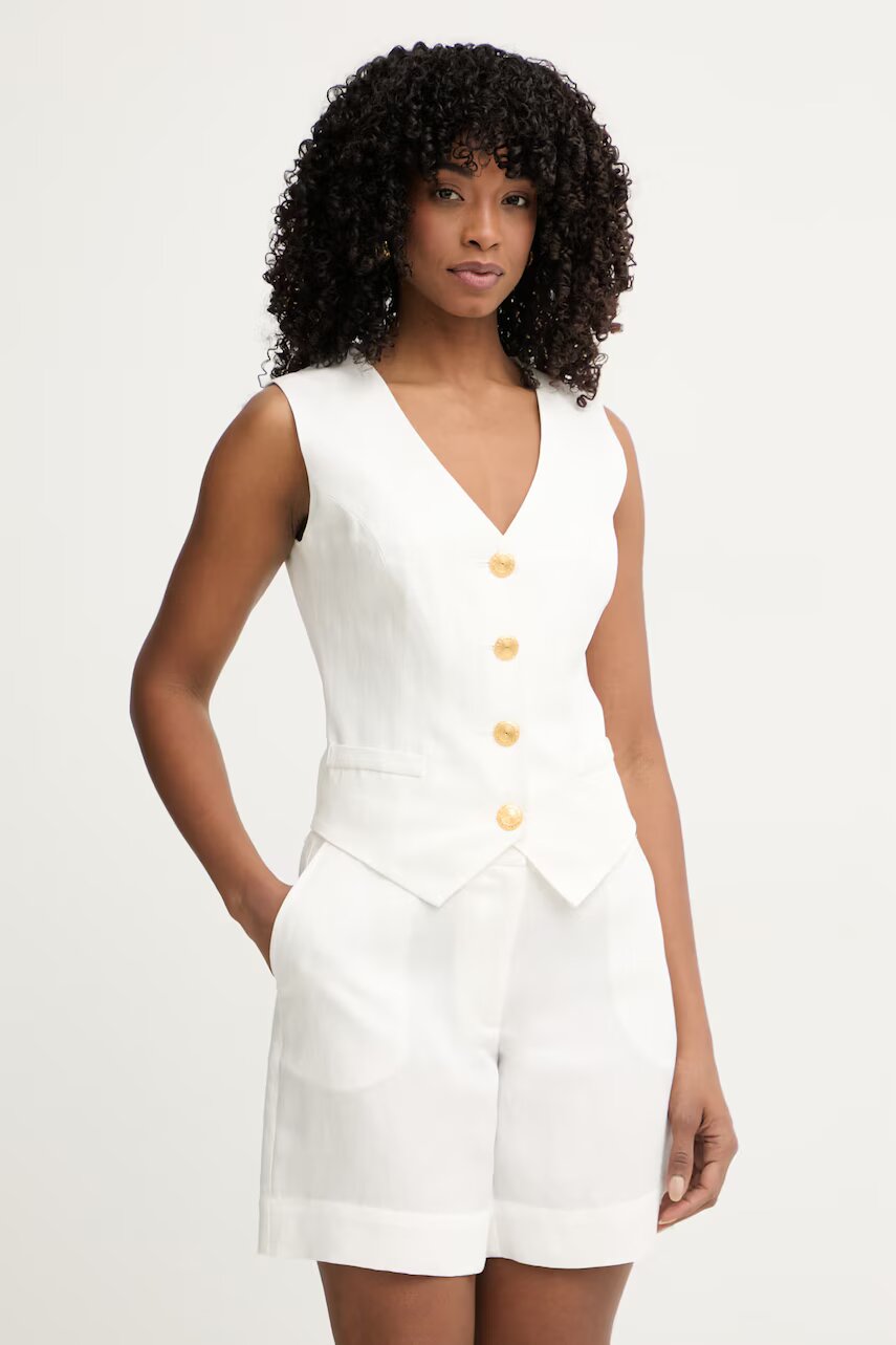 MARCIANO by GUESS vestă cu un singur rând de nasturi pentru femei cu amestec de in JANE