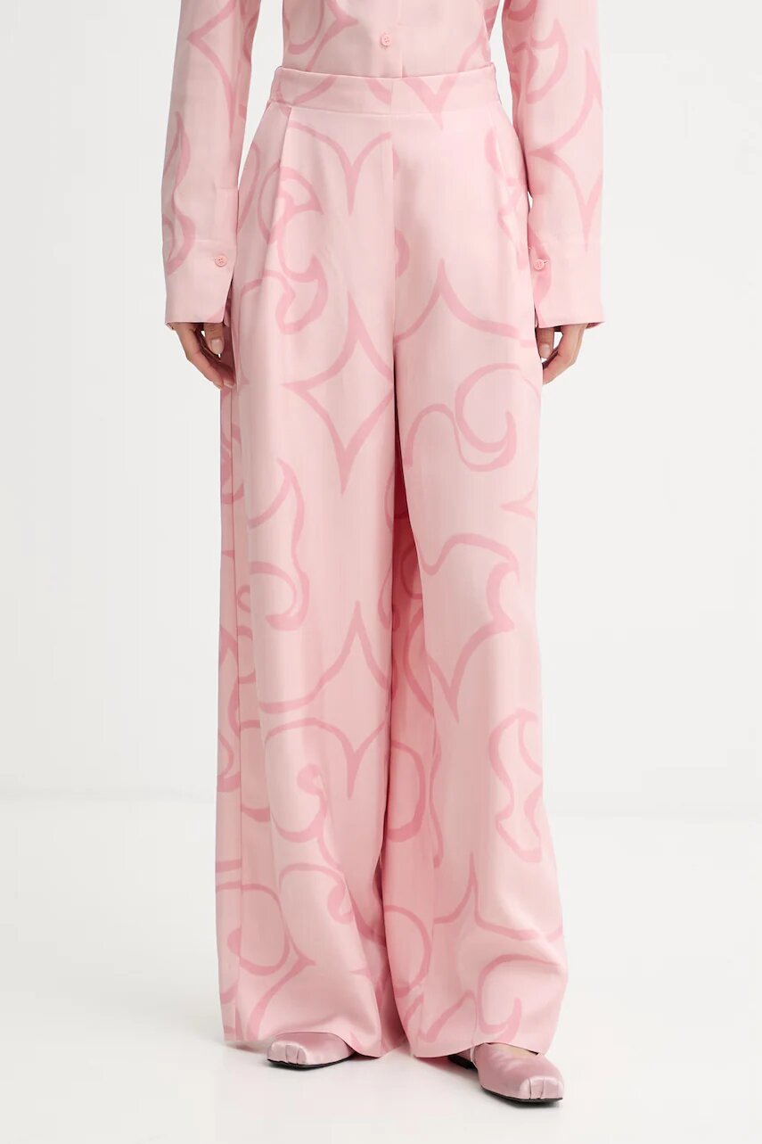 Marimekko pantaloni wide leg pentru femei din vâscoză