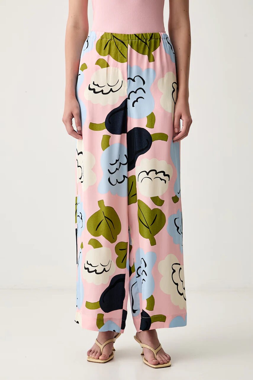Marimekko pantaloni wide leg pentru femei din vâscoză