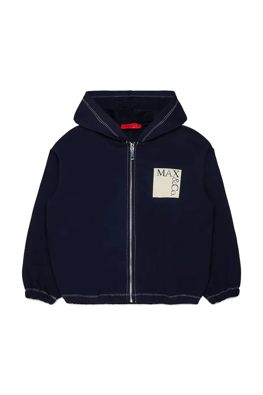 Max&Co hanorac cu fermoar și glugă pentru copii din bumbac MAXS18F SWEAT-SHIRT
