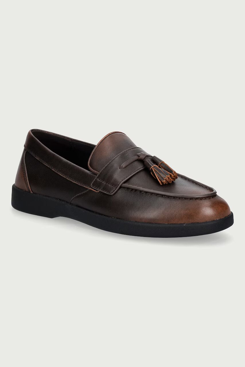 Michael Kors mocasini pentru bărbați din piele Wesley Tassel Slip On