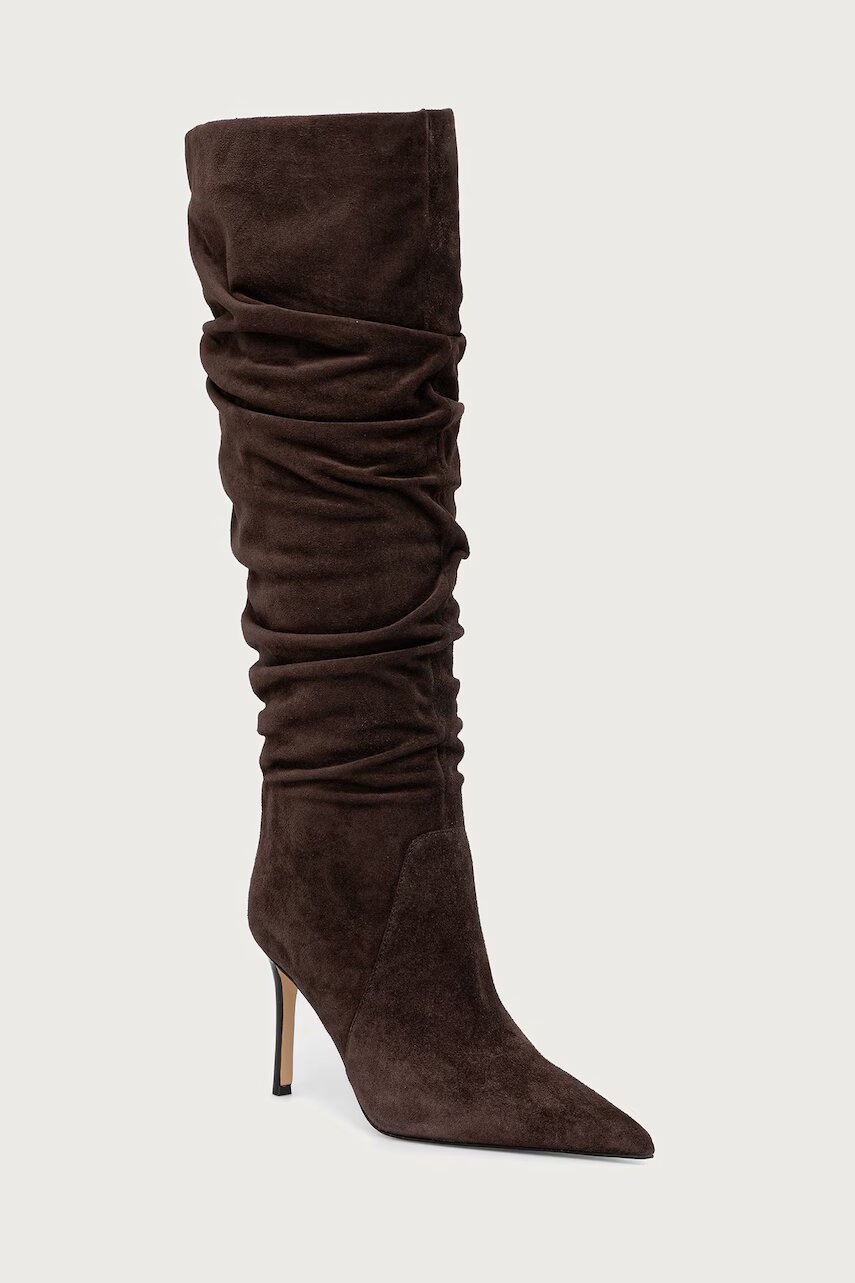 Michael Michael Kors cizme cu toc cui pentru femei din piele întoarsă Dawn Heeled Boot