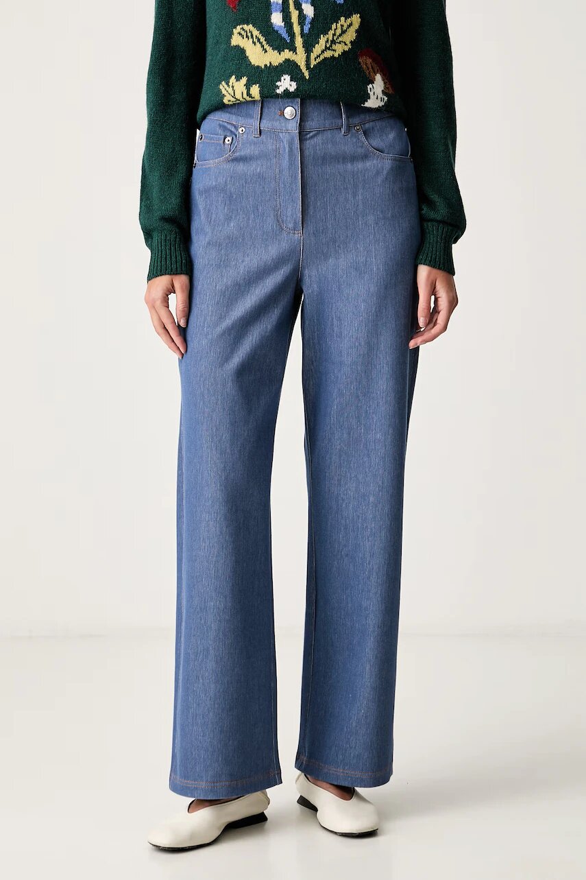 MM by Max Mara pantaloni pentru femei cu bumbac MMLEMIRO