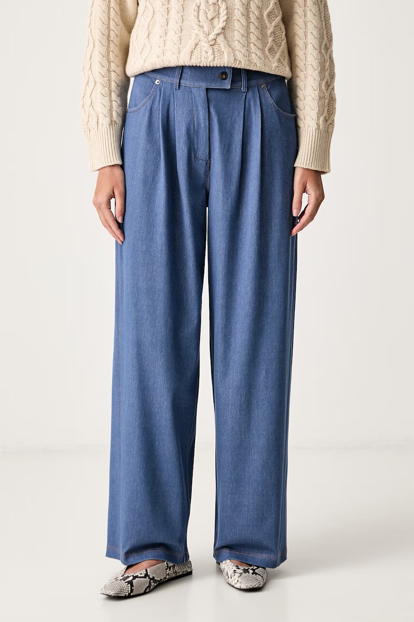 MM by Max Mara pantaloni pentru femei cu vâscoză MMLGESTRO