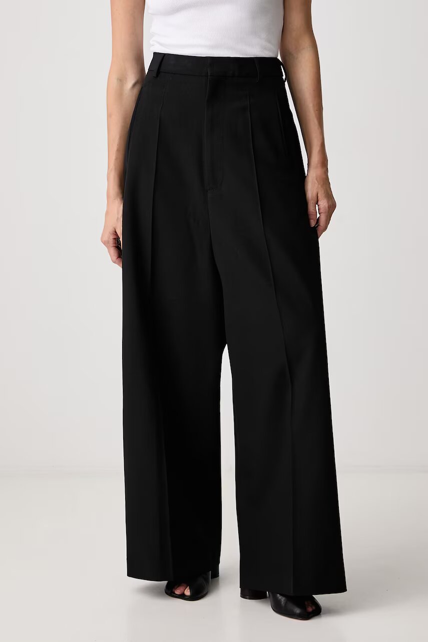 MM6 MAISON MARGIELA pantaloni pentru femei cu amestec de lână