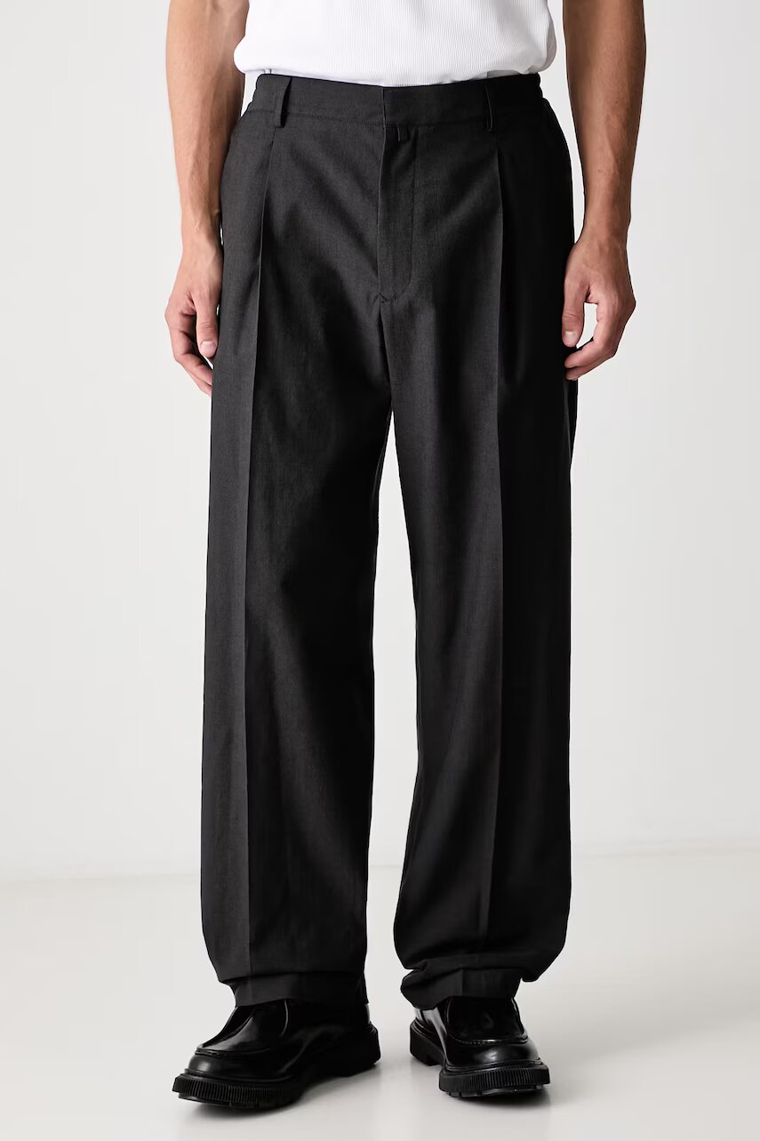 MM6 MAISON MARGIELA pantaloni straight pentru bărbați cu lână
