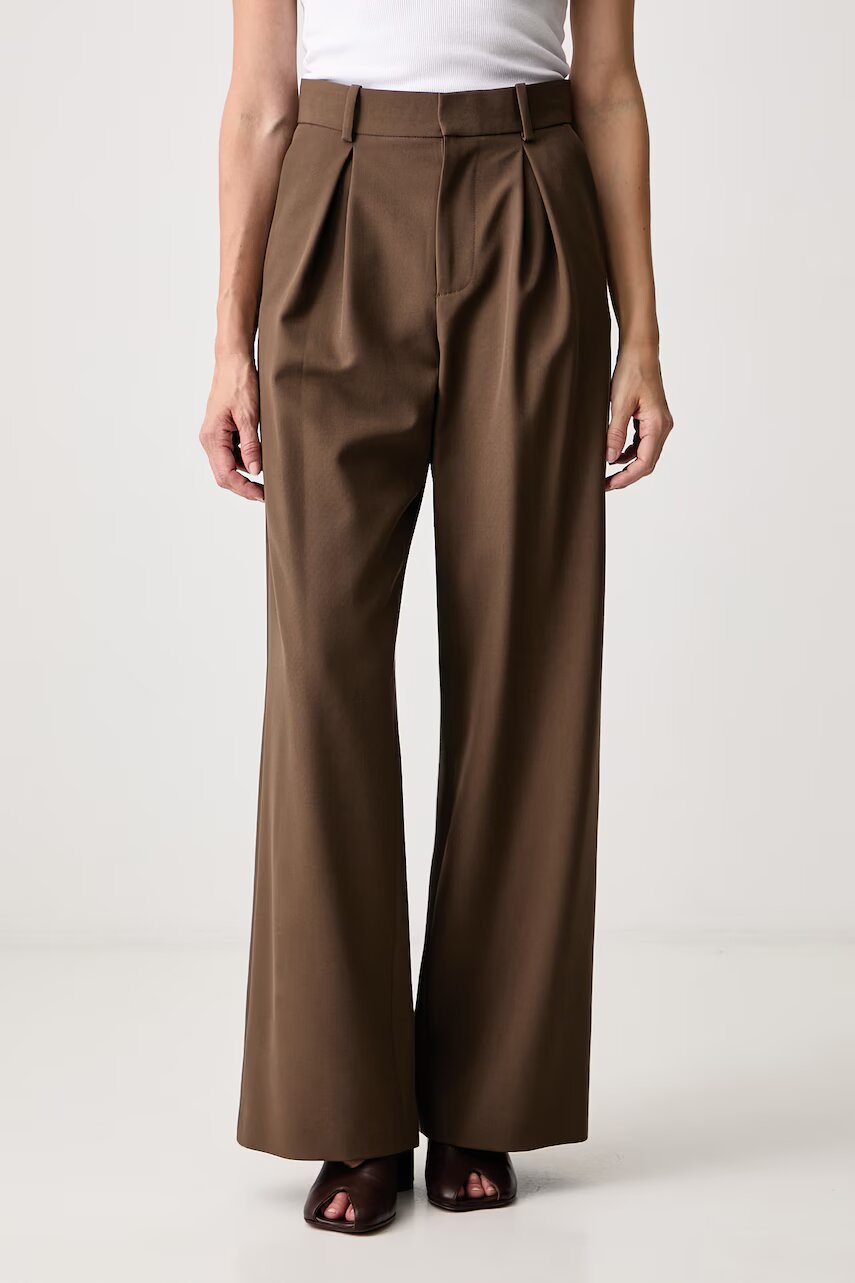 MM6 MAISON MARGIELA pantaloni straight pentru femei cu amestec de lână