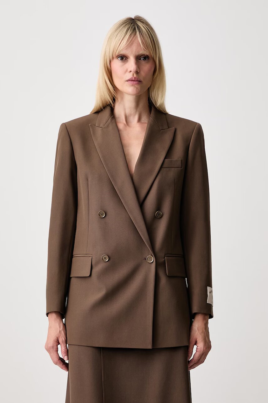 MM6 MAISON MARGIELA sacou cu două rânduri de nasturi pentru femei cu amestec de lână