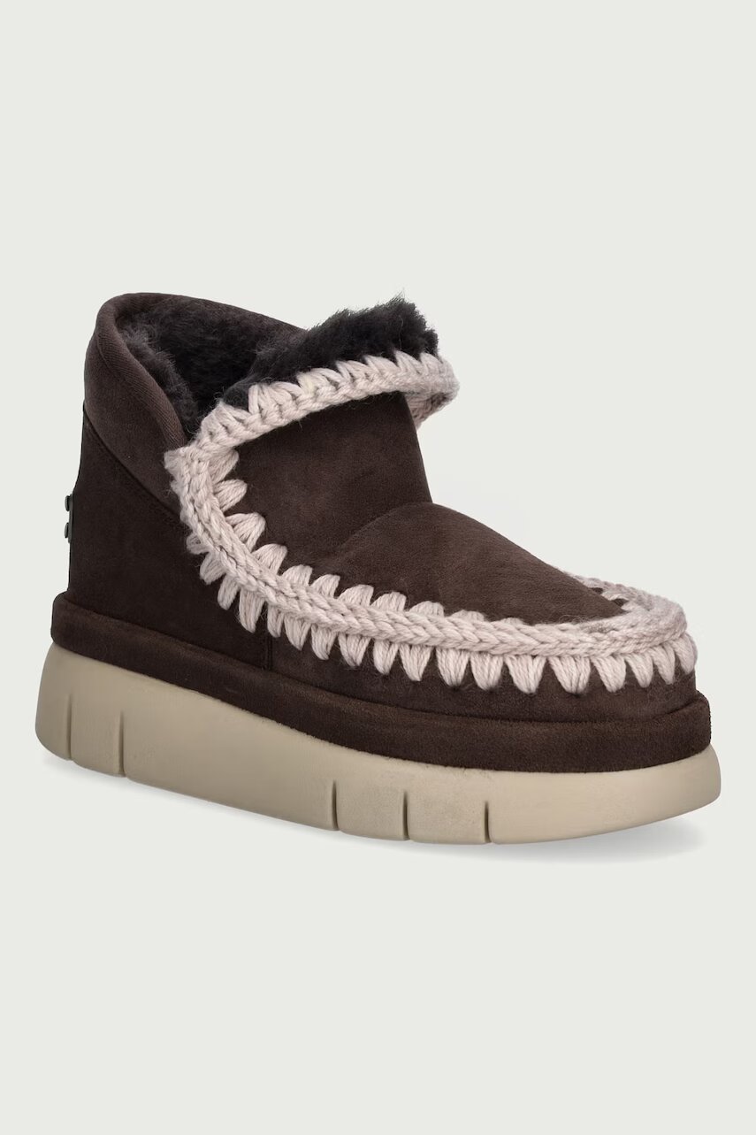 Mou Bounce Welt Sneaker Suede cizme de zăpadă pentru femei din piele întoarsă